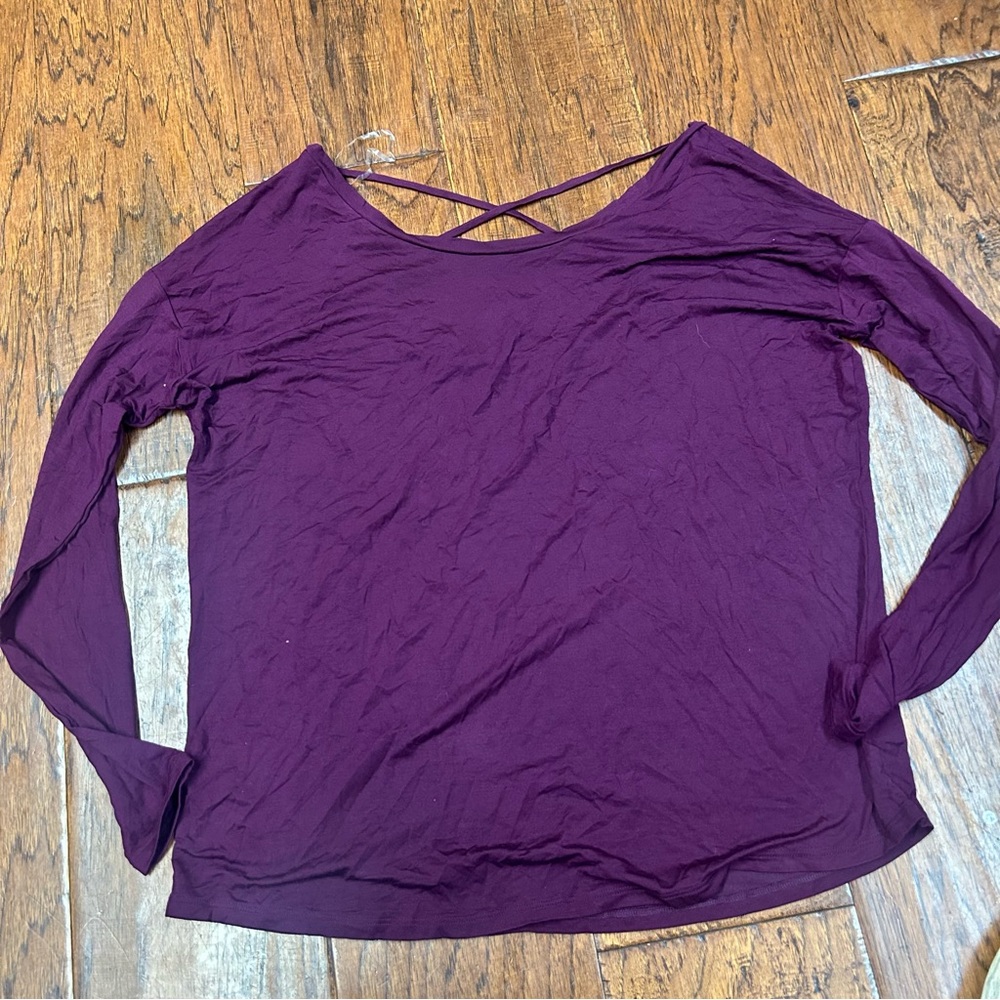 PINK Victoria's Secret Deep Purple Long Sleeve Top‎